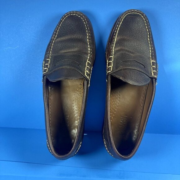 L.L. Bean Signature Men's Brown Leather Loafers Shoe Size 10.5 - Picture 5 of 10
